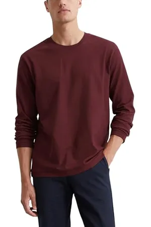 Marc O’ Polo Marc OߴPolo Herren Langarmshirt aus Bio-Baumwolle mit Rundhalsausschnitt, Rot (Wine Berry), L