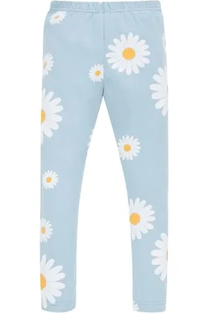 Pinókio Leggins Daisy, 95% Cotton 5% Elastane blau Blumen, Mädchen 62-122 (62)