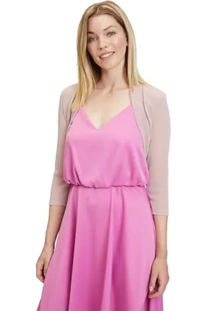 Vera Mont Damen Bolero-Jacke im Glitzer-Look Rose/Silver,46