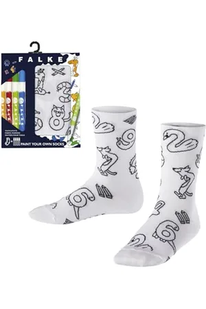Falke Unisex kinder Socken Paint Your Own Socks K So Baumwolle gemustert 1 Paar, , 31-34