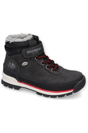 Dockers Jungen Schnürstiefeletten, Kinder Boots,wasserabweisend,warm gefüttert,schnürboots,Winterschuhe,schwarz,25 EU / 8 Child UK