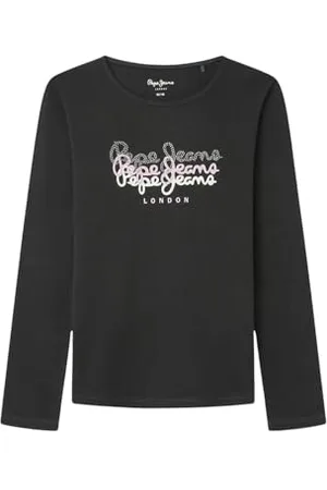 Pepe Jeans Mädchen Tianne T-Shirt, Schwarz (Black), 16 Jahre