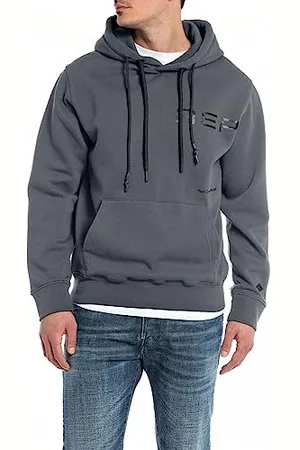 Replay Herren Hoodie mit Kapuze, (Grau), S