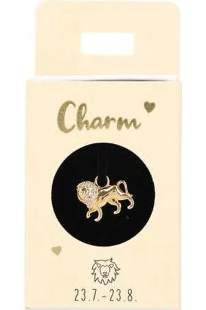 Depesche 11834-028 Charm Löwe, vergoldeter Anhänger für Halsketten, Armband und Ohrringe, ideal als kleines Geschenk