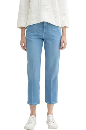 TOM TAILOR Damen 1041849 Chino Jeans Straight, 10280-Light Stone Wash Denim, 31W x 28L