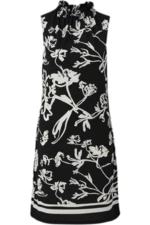 QS by s.Oliver Damen 2142925 Jersey Kleid mit Allover Muster, , 42