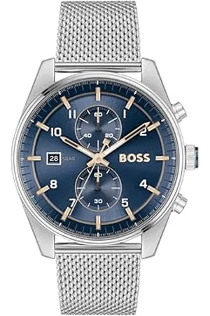 HUGO BOSS Chronograph Quarz Uhr für Herren Kollektion SKYTRAVELLER mit Edelstahlarmband Edelstahlarmband - 1514149