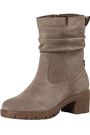 Tamaris COMFORT Damen Stiefeletten mit Absatz aus Leder Warm Gefüttert mit Reißverschluss Comfort Fit, Braun , 39 EU