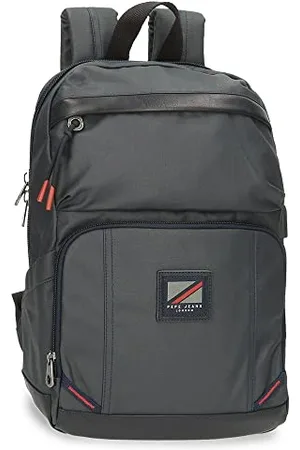 Pepe Jeans Hackney Laptop-Rucksack 12 Zoll Grau 25 x 36 x 10 cm Baumwolle, Polyester und PU., , Talla única, Anpassbarer Laptop-Rucksack