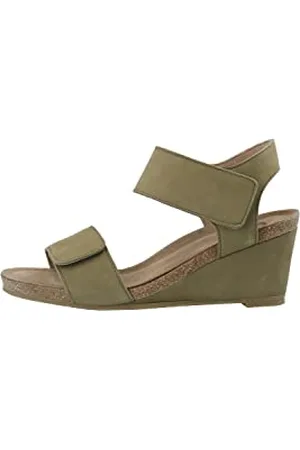 Cashott Damen CASALBERTA Velcro Nubuck Heeled Sandal, , 38 EU