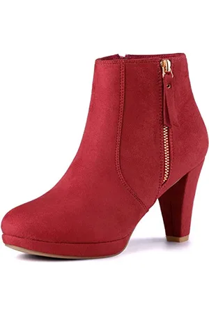 Allegra K Damen-Stiefeletten mit seitlichem Reißverschluss und niedrigem Plateau und klobigem Absatz 40