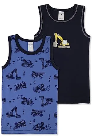 Salt & Pepper Jungen Boys Singlet 2er Set Excavator Unterwäsche, , 116-122 EU
