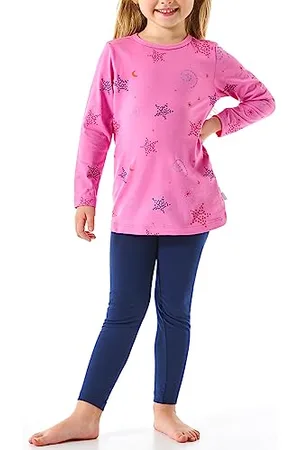 Schiesser Mädchen Schlafanzug Nachthemd mit Leggings Lang-100% Organic Bio Baumwolle-Größe 140 Pyjamaset, , 92