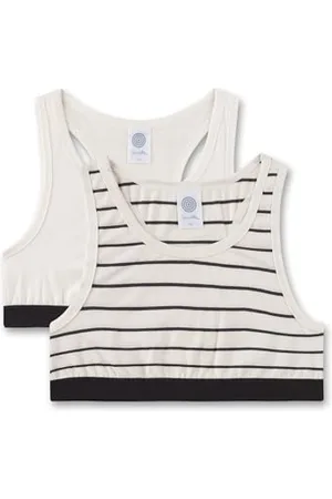 Sanetta Mädchen-Bustier (Doppelpack) Off-White | Bequemes und angenehmes Bustier für Mädchen aus Baumwolle-Mix. Inhalt: 2er Set Mädchen Bustier 164