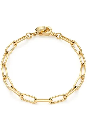 Leonardo Armband Clip & Mix Estrella Arm-Kette aus goldfarbenem Edelstahl aus ovalen Ketten-Gliedern im Chunky-Look 19 cm Länge Geschenk Damen Schmuck 021615