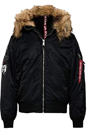 Alpha Industries Herren MA-1 Hooded Arctic Bomberjacke, Black, 3XL