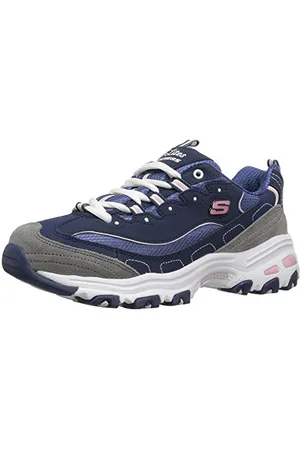 Skechers Damen Sneaker D´Lites BIGGEST FAN, Blau (Navy/Grey/White), 35.5 EU