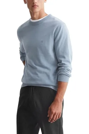 Marc O’ Polo Marc OߴPolo Herren Strickpullover mit Rundhalsausschnitt klassisch, Blau (Meltwater), S