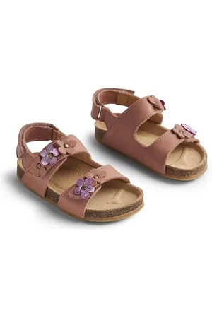 WHEAT Zehenfreie Kork-Sandale Clara mit Blumen - Unisex - echtes Leder