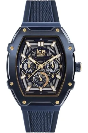 Ice-Watch Ice boliday Gold Blue SKEL Steel - Blaue Herrenuhr mit Silikonarmband - 024371 (Medium)
