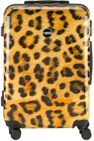 Princess Traveller Animal Print - Reisekoffer - Leopard - Mittel - 66 cm - Doppelräder - Hartschalen Koffer ( , Mittel Reisekoffer)