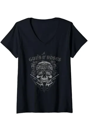 Guns N´Roses Bandana mit Totenkopf-Motiv T-Shirt mit V-Ausschnitt