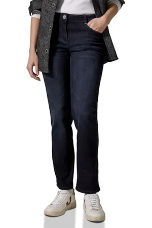 CECIL Damen B378395 Style Scarlett Straight Blue Black Cozy, , 31W / 30L EU