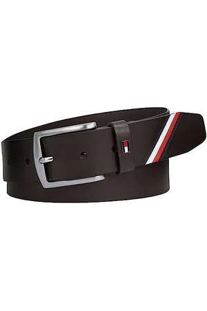 Tommy Hilfiger Herren Gürtel Denton 3,5 cm Corporate Ledergürtel, , 80