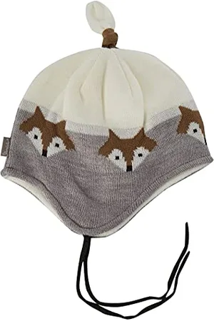 Sterntaler Jungen Strickmütze Füchse Mütze, Silber Mel, 55