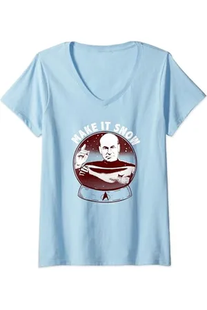 Star Trek : The Next Generation Captain Picard Make It Snow T-Shirt mit V-Ausschnitt