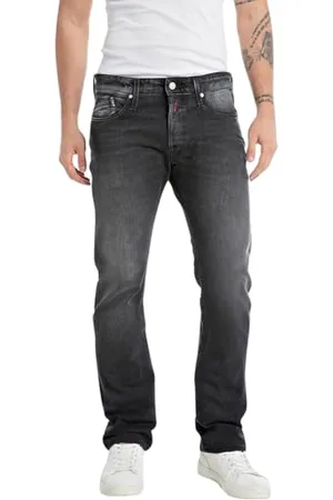 Replay Herren Jeans Waitom Regular-Fit Original, Schwarz , 29W / 30L