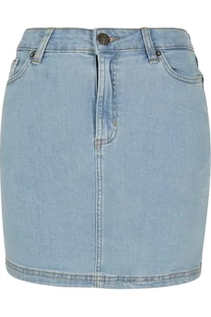 Urban classics Damen Dames Organic Stretch Denim Mini Rok Rock, Bleached, 27 EU
