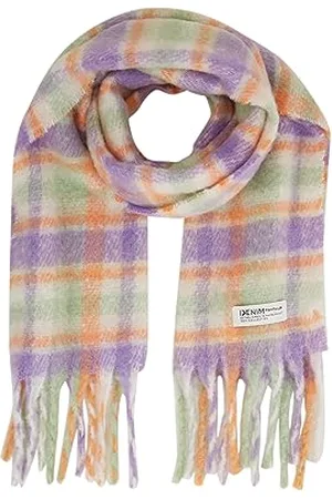TOM TAILOR Damen 1038075 Cosy Schal mit Karomuster, 32561-green Lavender Check, OneSize