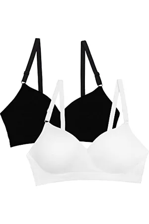 Fruit Of The Loom Damen Seamless Wire Free Bra Push-Up-BH, Undurchsichtige, Schwarz/Weiß, 2er-Pack, 75C