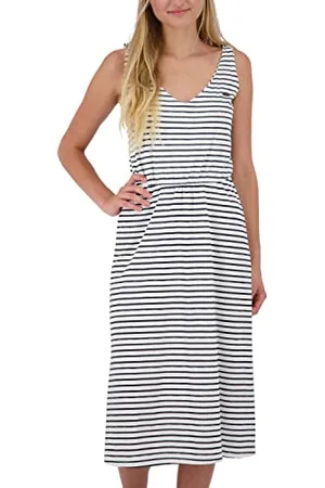 alife kickin ALIFE and Kickin MelinaAK Dress – Damen Jerseykleid Knielang – Bequem & Stylisch für Alltag & Freizeit – Freizeitkleid für Frühling & Sommer White XS