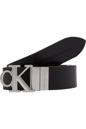 Calvin Klein Jeans Damen Gürtel aus Kunstleder, Mehrfarbig (Black/Cognac), 80 cm