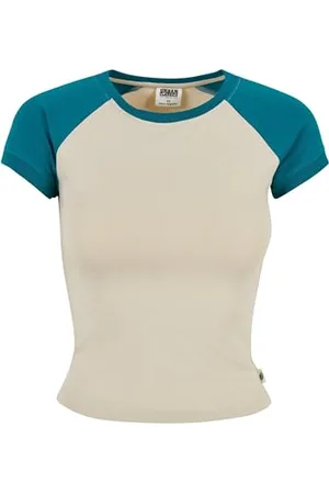 Urban classics Damen TB5075-Ladies Organic Stretch Short Retro Baseball Tee T-Shirt, , S