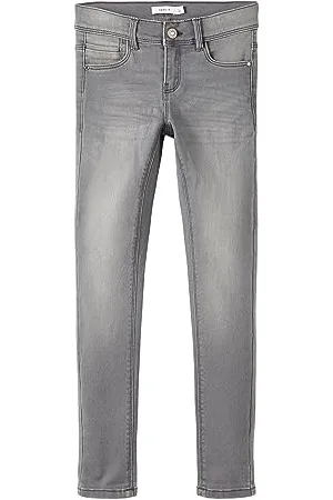 NAME IT Mädchen Skinny Fit Jeans Hose im Used Style -158
