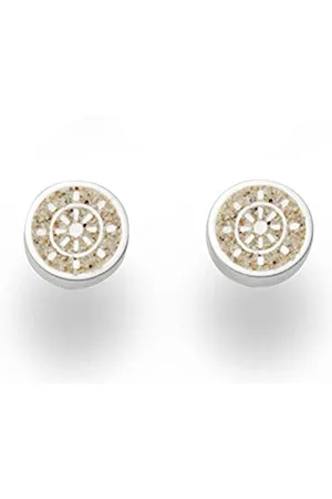 DUR Ohrstecker Steuerrad aus 925 Sterling Silber mit Strandsand veredelt, 8 mm, O5232
