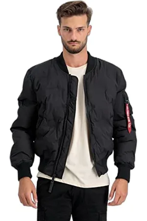 Alpha Industries Herren MA-1 Emb. Logo Puffer Bomberjacke, Black, XL