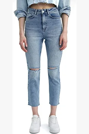 DeFacto Damen A3190ax Jeans, Blau, 34 EU