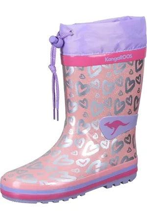 KangaROOS Jungen Unisex Kinder K-Rain Gummistiefel, Lavender/metallic Heart, 25 EU