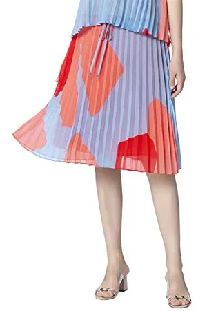 Apart Damen Printed Plissee Skirt Rock,per Pack ,40 (Herstellergröße:40)