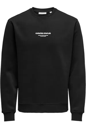 Only & Sons Herren ONSCURATED REG Crew Neck Sweat Sweatshirt, Black, L