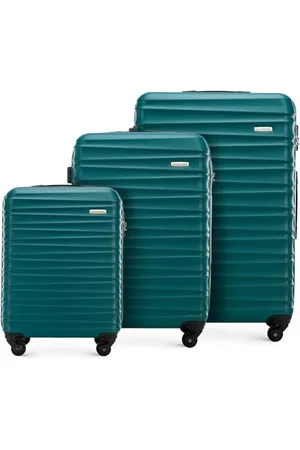 Wittchen Reisekoffer 3er Koffer-Set Rollkoffer Trolley Handgepäck Reisekofferset Gepäckset Hartschale aus ABS mit 4 Spinner-Rollen Zahlenschloss Teleskopgriff Groove Line
