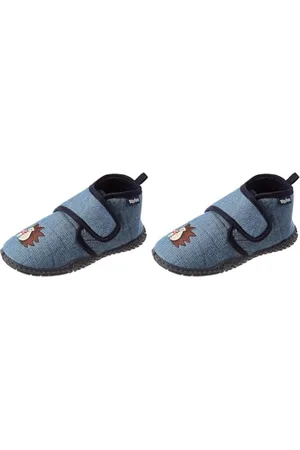 Playshoes Kinder schuhe mit praktischem Klettverschluss,Blau (jeansblau 3),22/23, 22/23 EU (Packung mit 2)