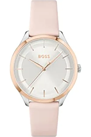 HUGO BOSS Analog Quarzuhr für Damen Kollektion PURA mit Rötliches Lederarmband - 1502643