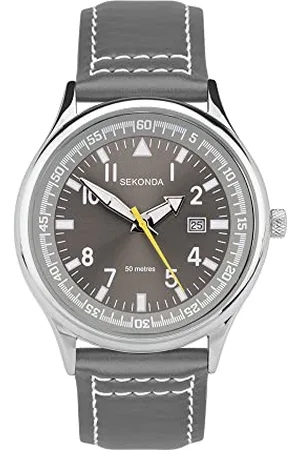 Sekonda Herren-Quarzuhr mit braunem Zifferblatt, Analoganzeige und braunem Lederband 3882.27
