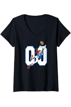 Disney Goofy #00 Football Catch Sports T-Shirt mit V-Ausschnitt