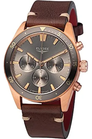 ELYSEE Herrenuhr Chrono 41 Leder 5 ATM Saphirglas Herren